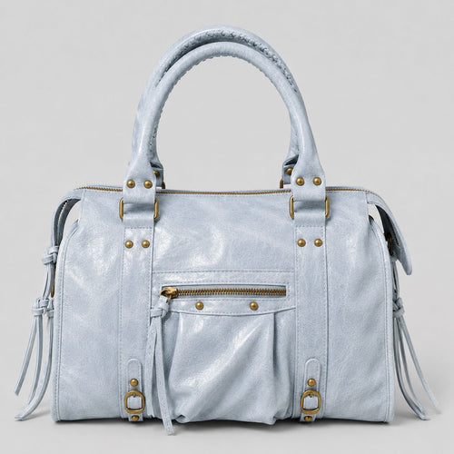 Back to School XXL lichtblauw – Italiaanse leren laptoptas