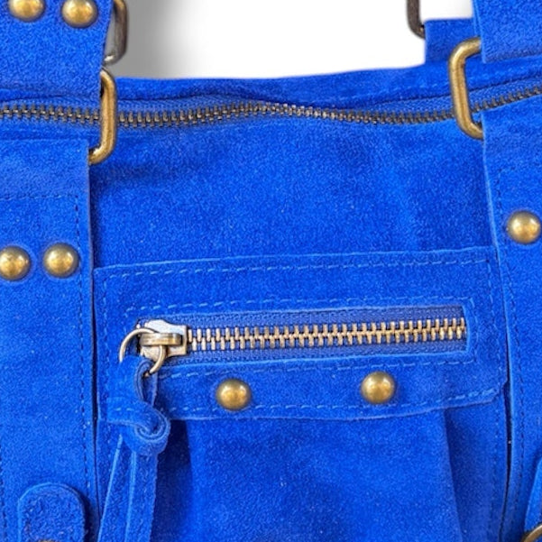 Mini bag suede cobalt blue