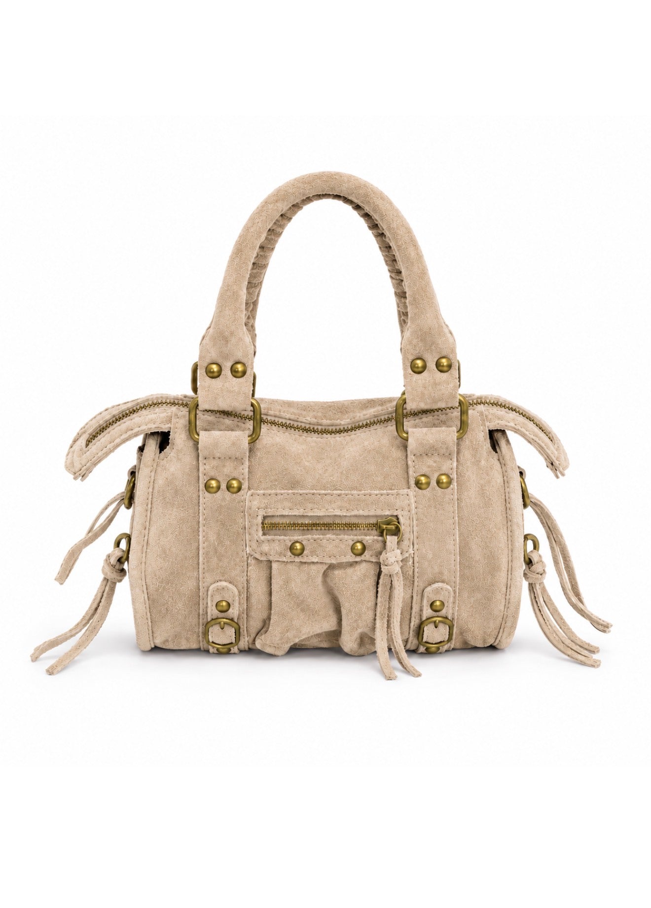 Mini bag suede beige
