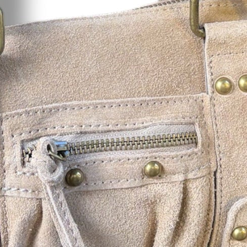 Mini bag suede beige