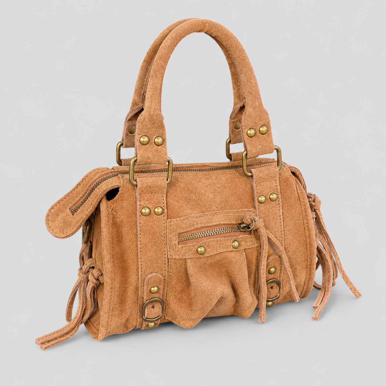 Mini bag suede teddy brown