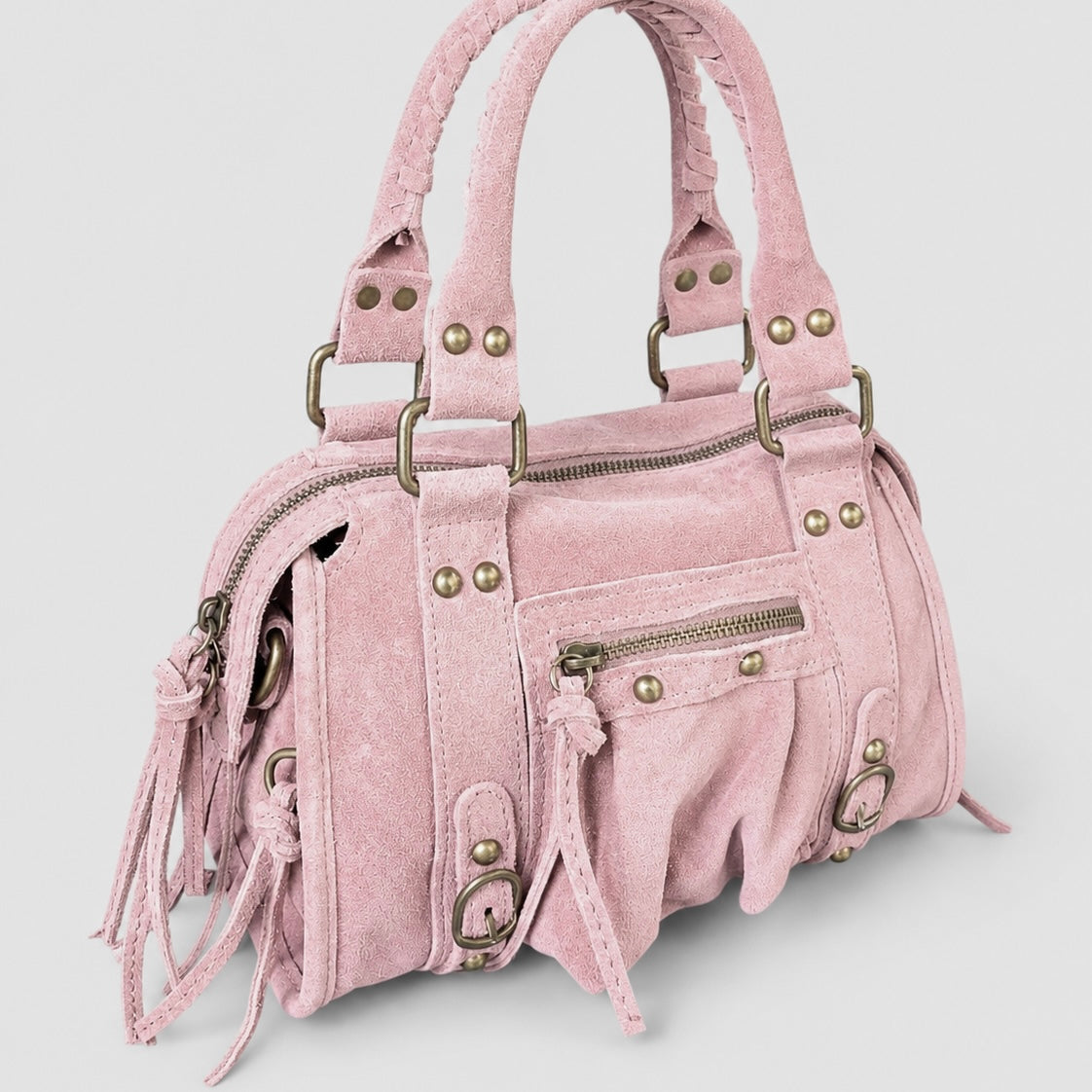 Mini bag suede baby pink