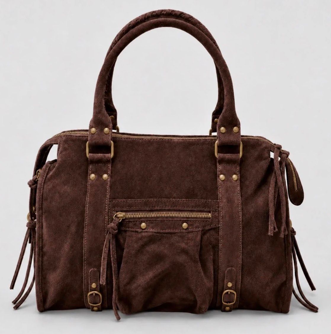 Back to School XXL – Suede Chocolat | Italiaanse suede laptoptas