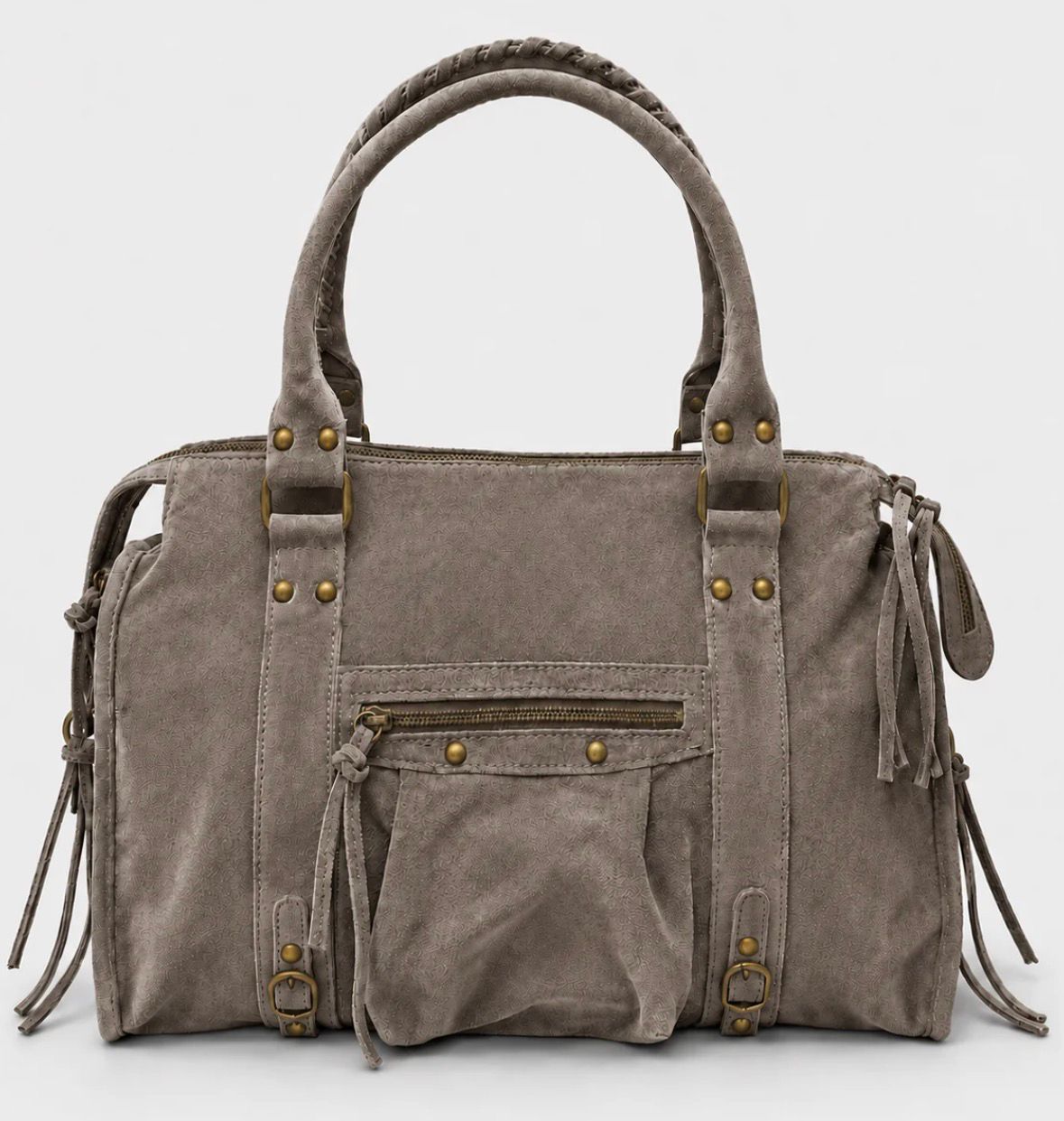 Back to School XXL – Suede Taupe | Italiaanse suede laptoptas