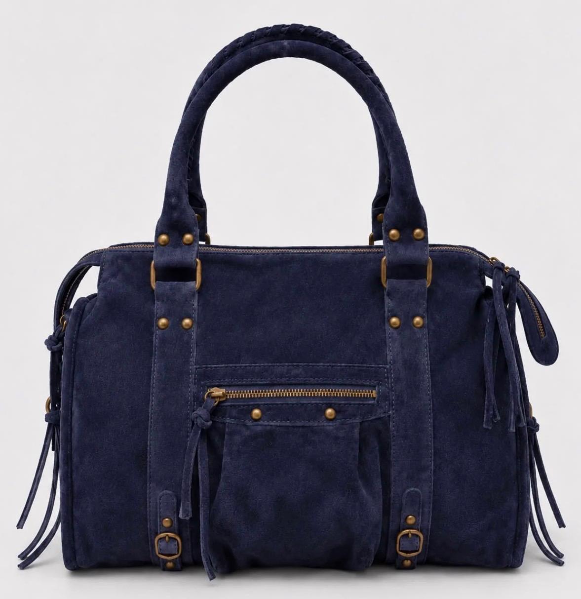 Back to School XXL – Suede Marineblauw | Italiaanse suede laptoptas