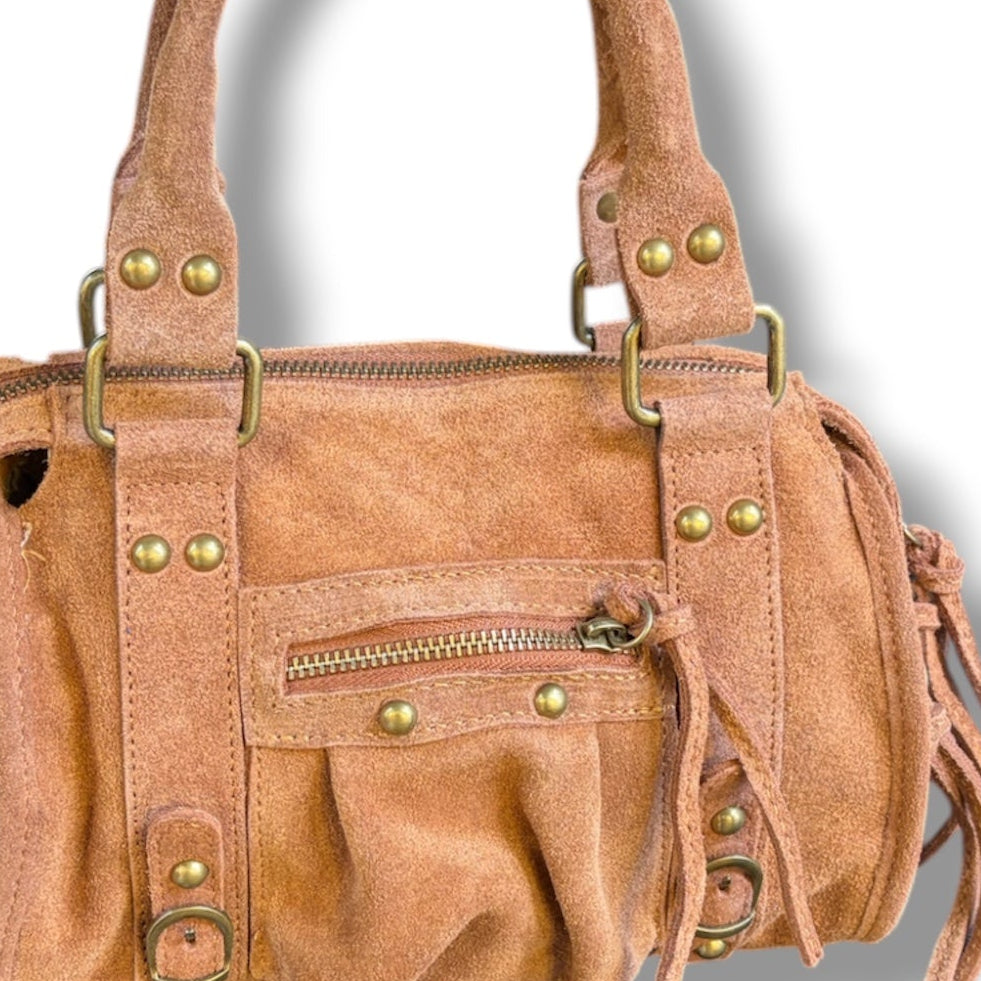 Mini bag suede teddy brown