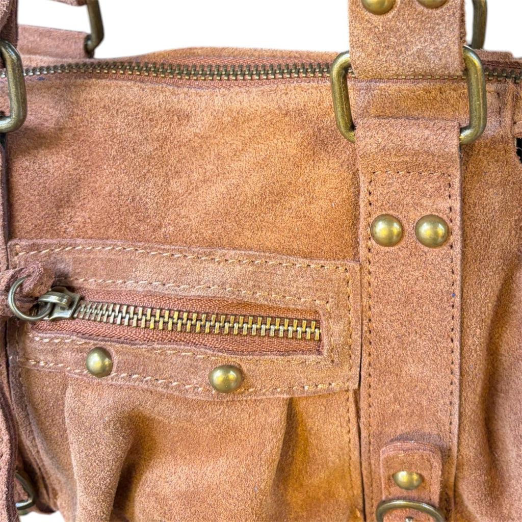 Mini bag suede teddy brown