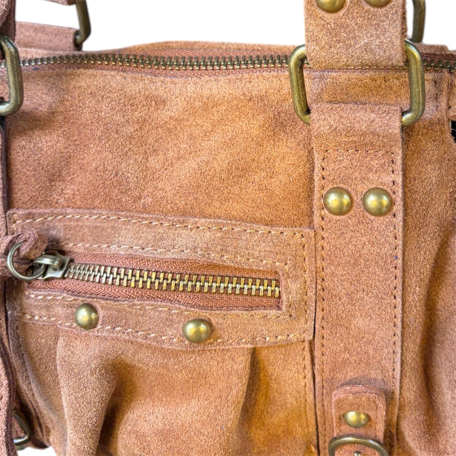 Mini bag suede teddy brown