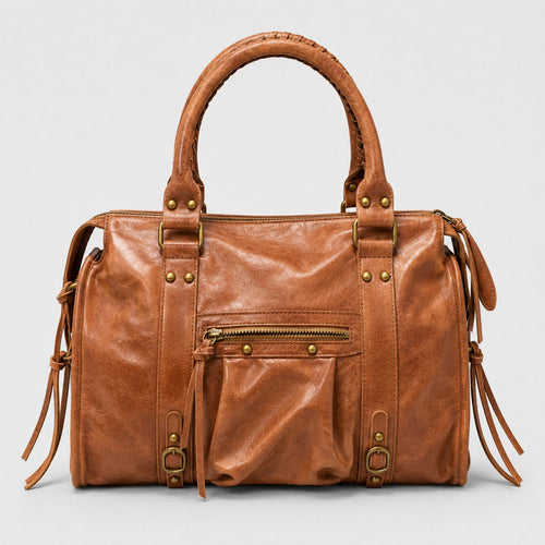 Back to School XXL camel – Italiaanse leren laptoptas