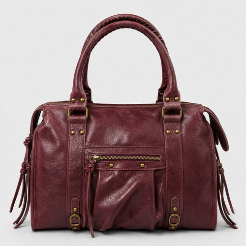 Back to School XXL bordeaux Italiaanse leren laptoptas, 42 × 32 cm