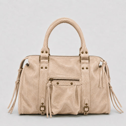 Back to School XXL licht beige – Italiaanse leren laptoptas