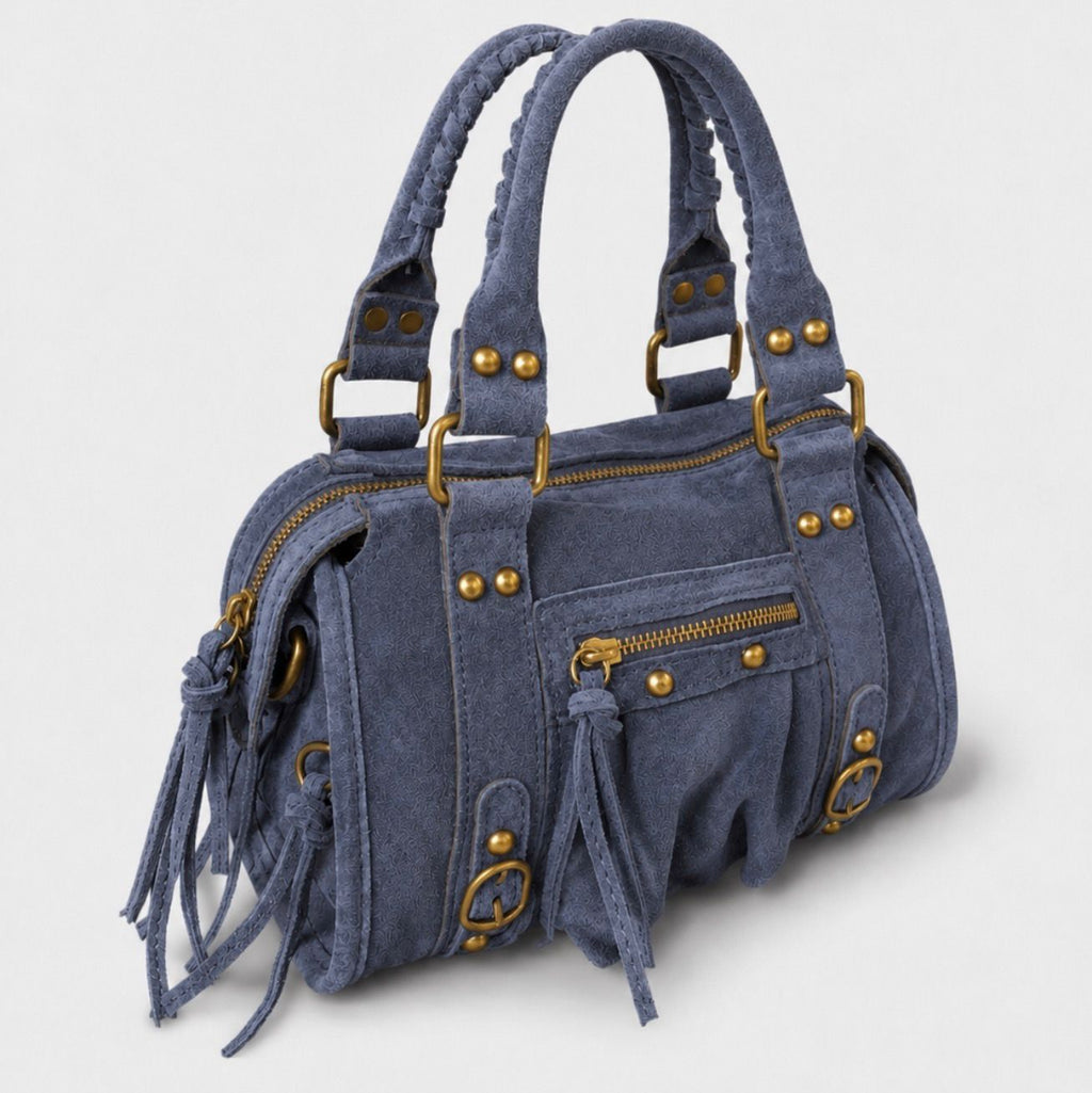 Mini bag suede dark blue