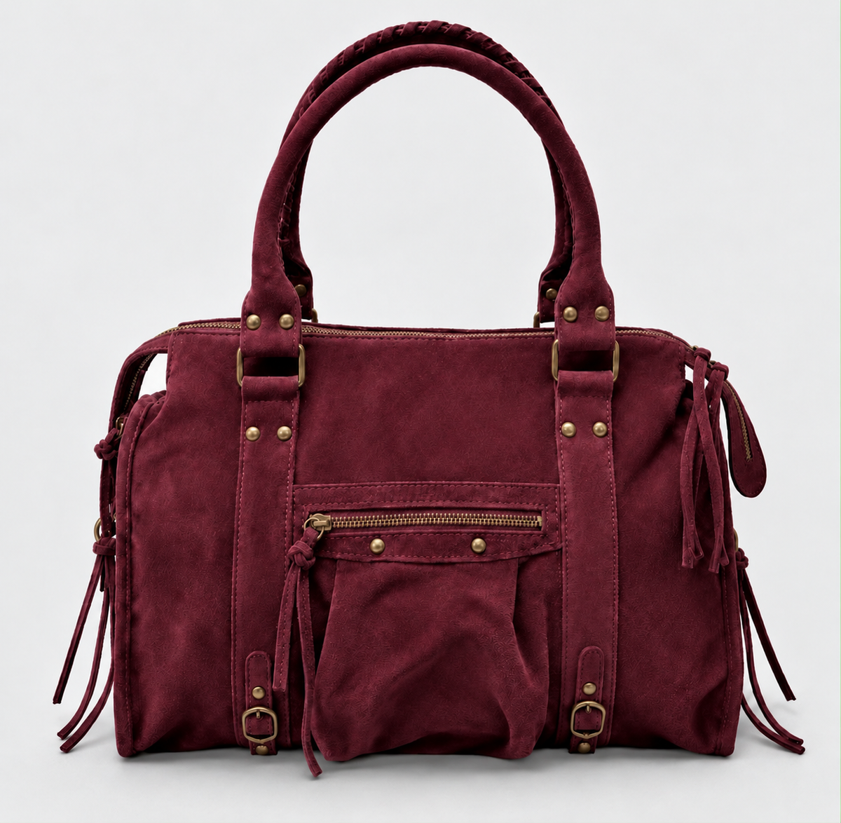 Back to School XXL suede bordeaux – Italiaanse suede laptoptas