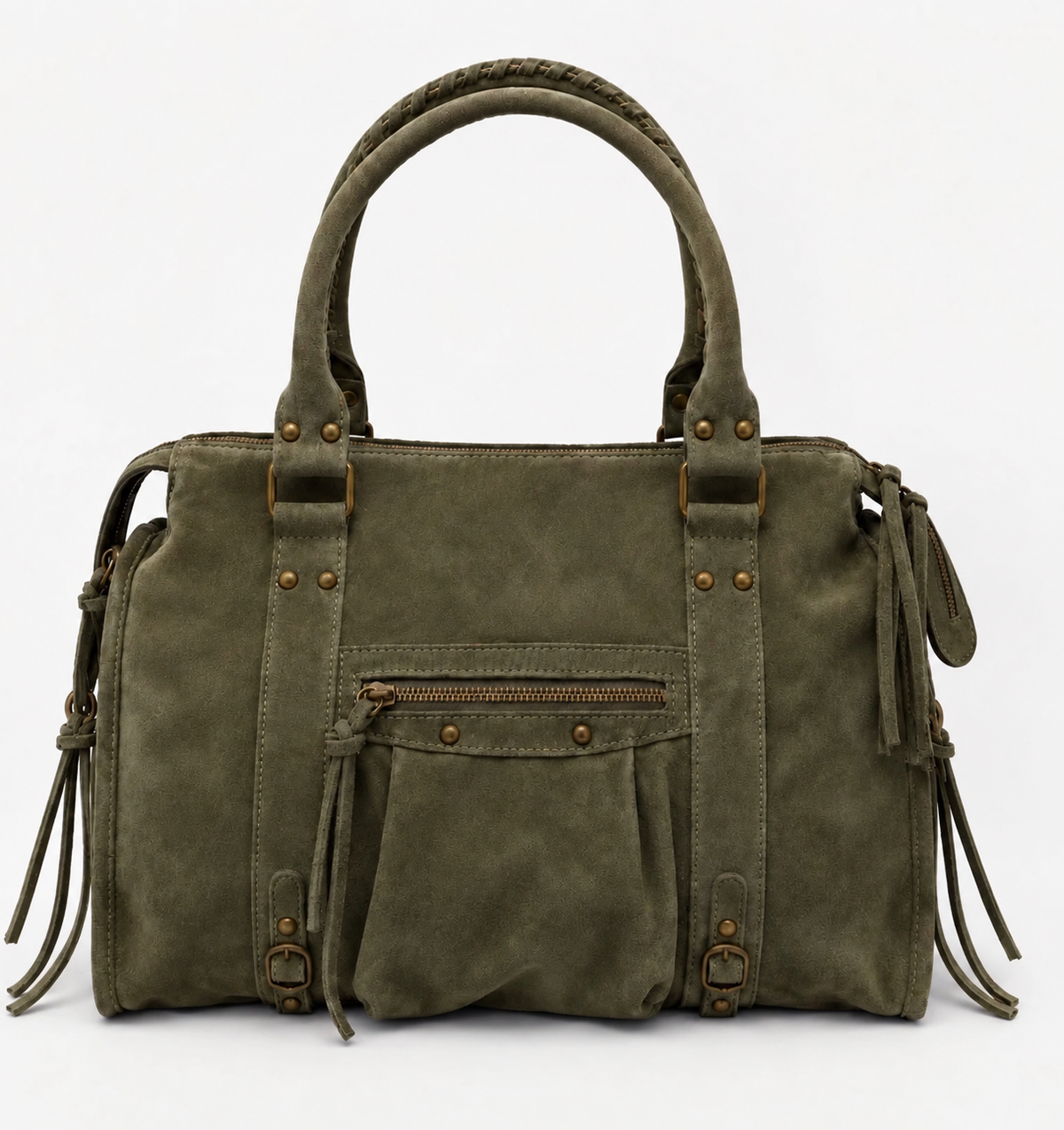 Back to School XXL suede khaki – Italiaanse suede laptoptas