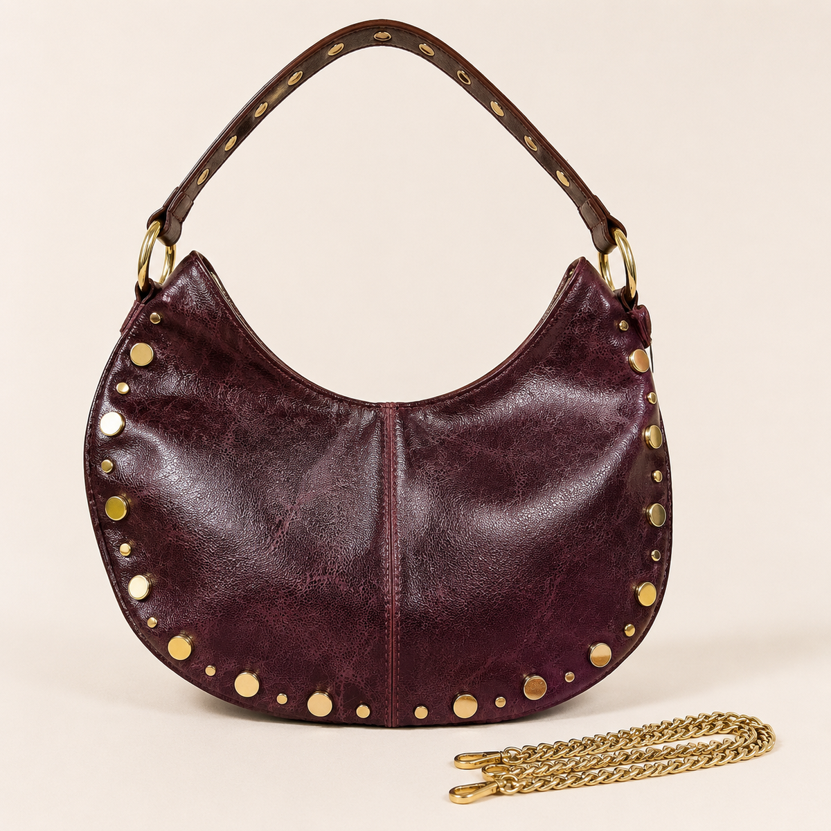 Harley handtas bordeaux in Italiaans leder