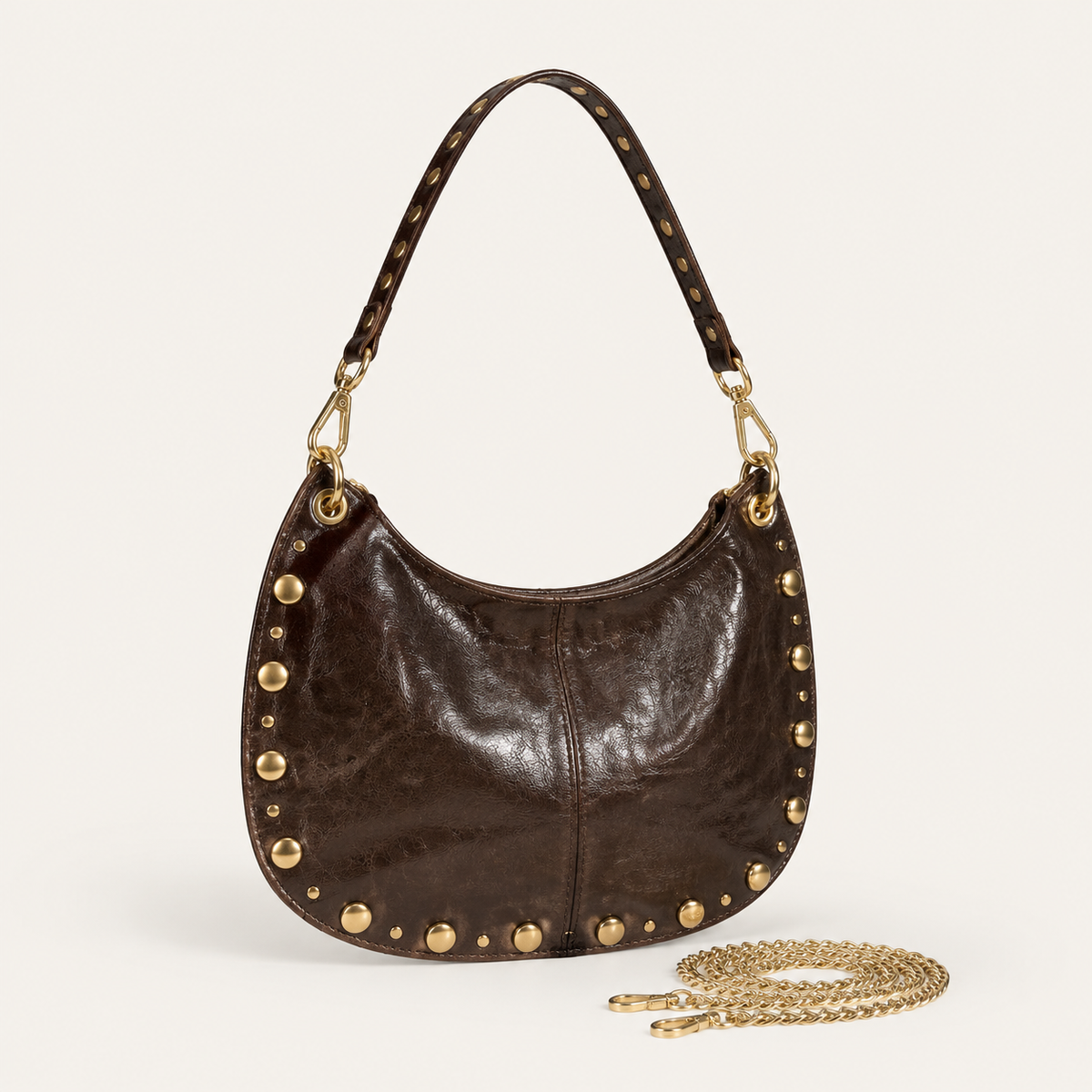 Harley handtas bruin in Italiaans leder