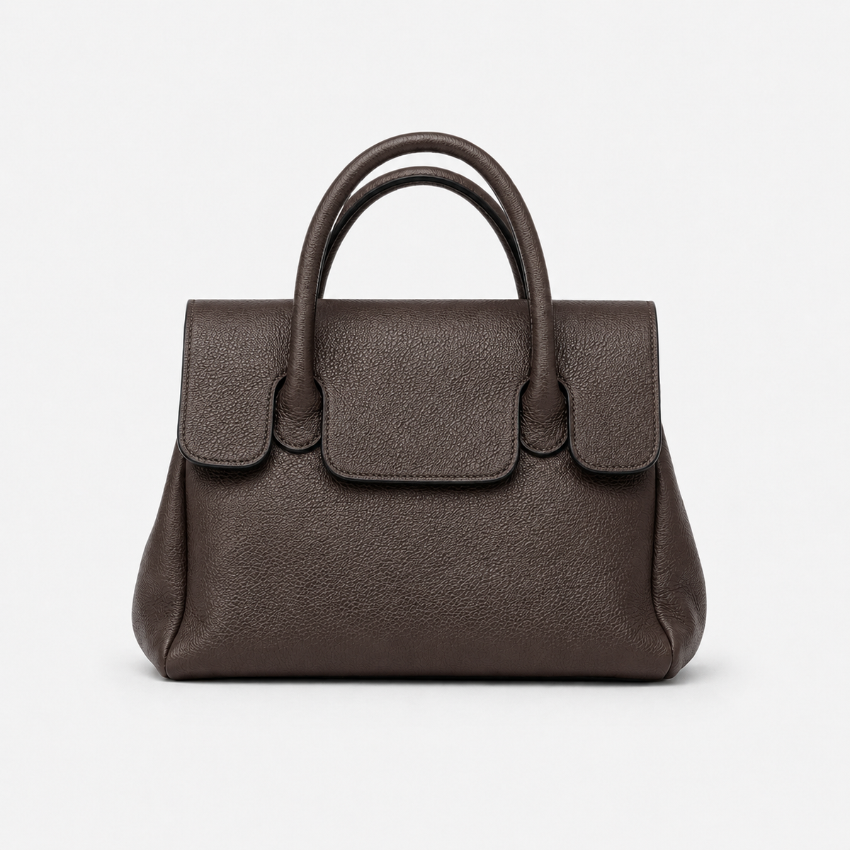 Livia Small chocolat brown leren handtas