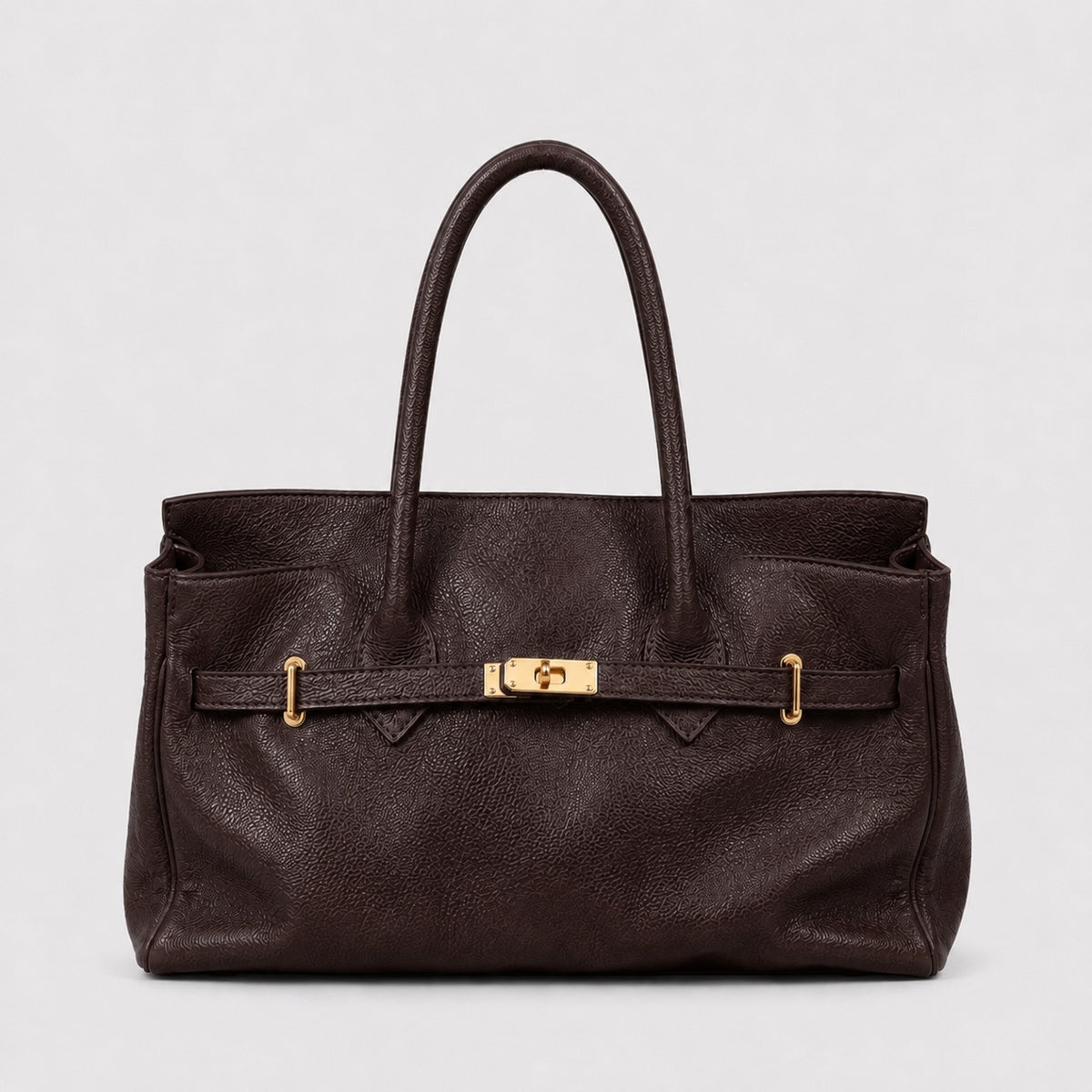 The Élise Dark Chocolade lederen handtas